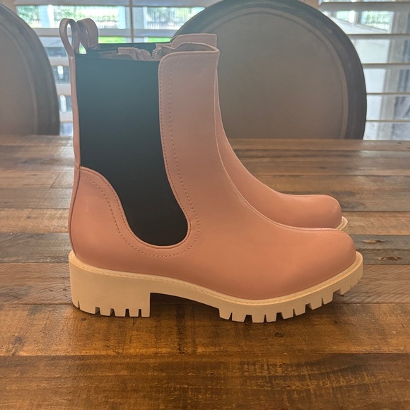 Pink and Black Women's Ankle Boots - Picture 1 of 6